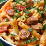 One Pot Creamy Cajun Sausage Pasta (30-Minutes)