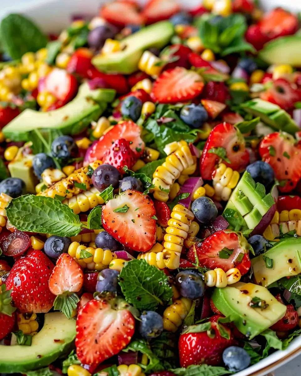 Strawberry Avocado Corn Salad