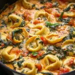 One Pot Creamy Spinach Tomato Tortellini