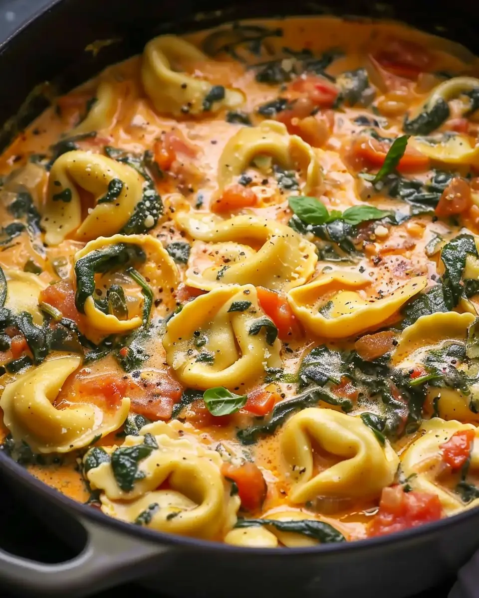 One Pot Creamy Spinach Tomato Tortellini: Easy Comfort Food Delight