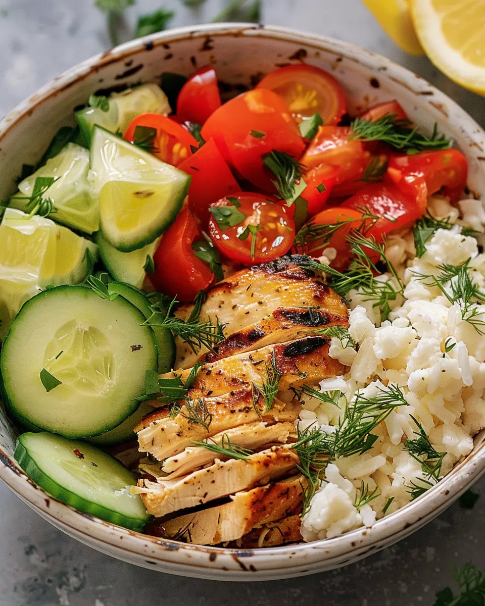 Mediterranean Lemon Dill Chicken Bowl: Easy &amp; Flavorful Delight