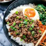 Korean Ground Beef and Rice Bowls