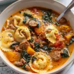 Butternut Squash & Sausage Tortellini Soup.
