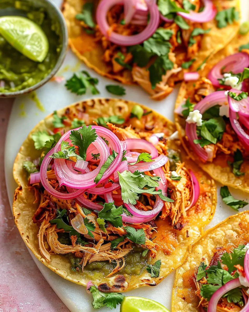Easy Rotisserie Chicken Tostadas With Quick Pickled Onions Delight