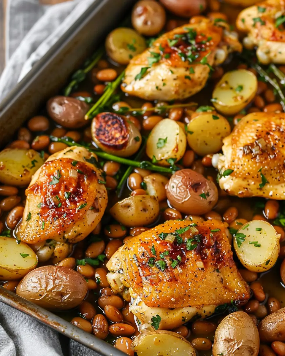 Honey Mustard Chicken: Easy Recipe with Beans and Potatoes
