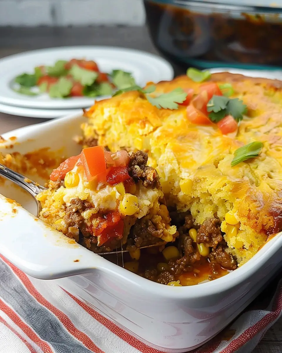 Best Mexican Cornbread Casserole Recipe with Ground Beef Delight
