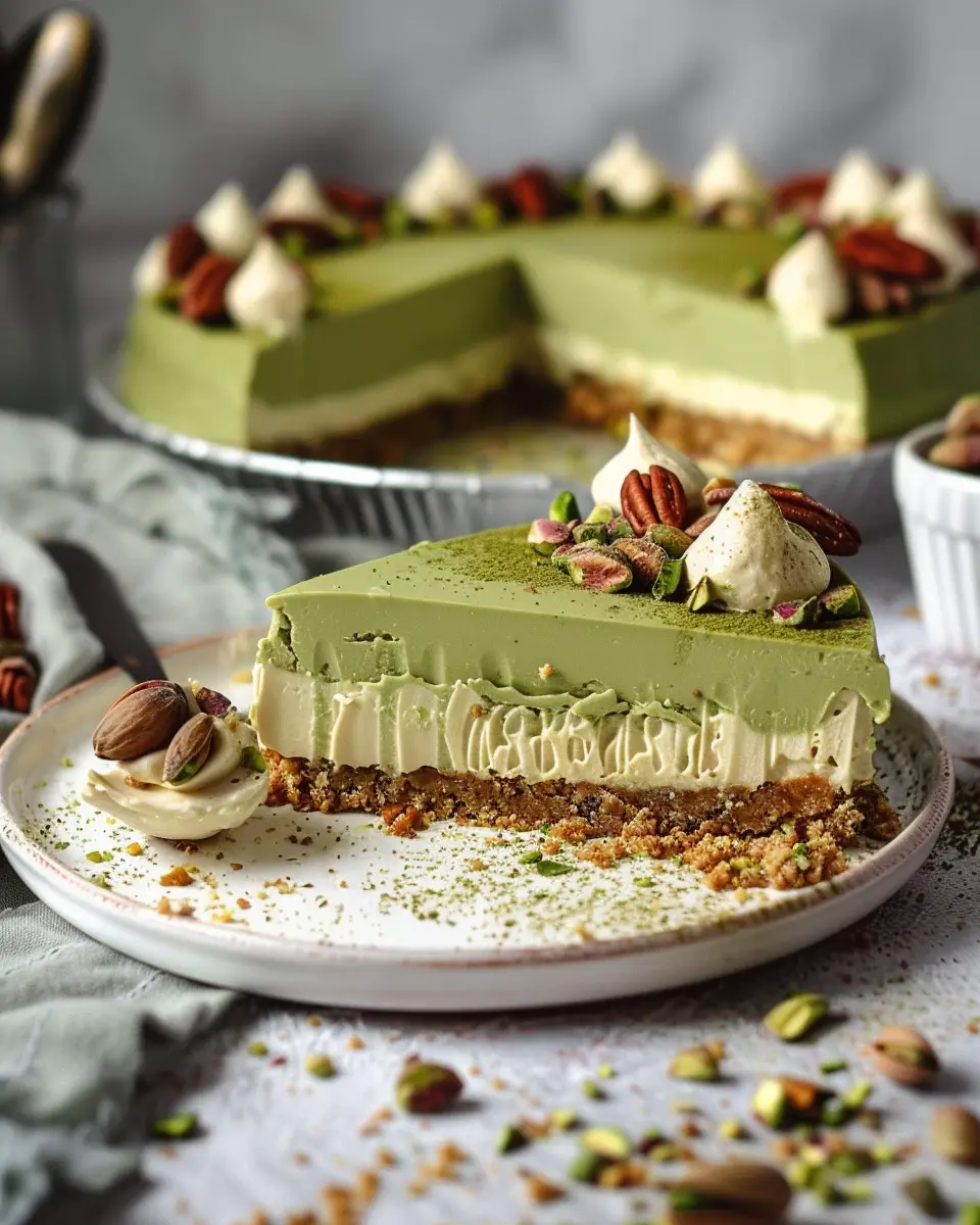 No-Bake Vegan Pistachio Cheesecake